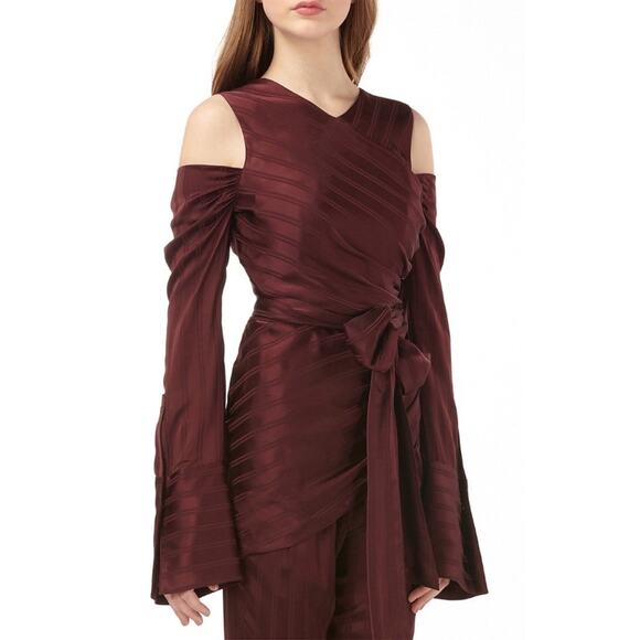 NWT AMUR Cold Shoulder Tie Waist Adrianne Top - Picture 1 of 8